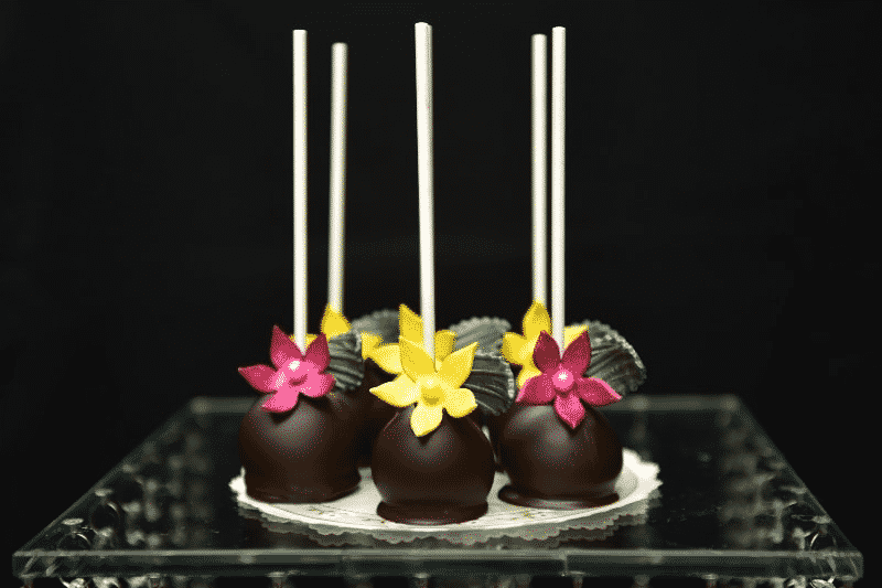 colorful flower cake pops